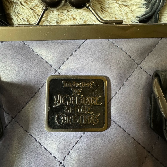 The Nightmare Before Christmas clasp Black and Purple Quilted Women's Handbag - Picture 2 of 9